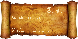 Bartko Anita névjegykártya